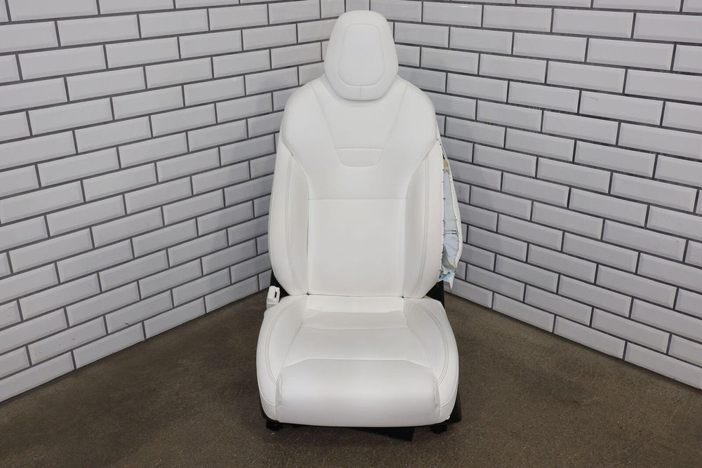 16-20 Tesla Model X Front Left Power Leather Seat (White) For Parts Or Repair