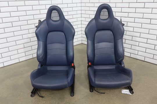 2000-2005 Honda S2000 OEM Leather Bucket Seat Set (Left/Right) Blue