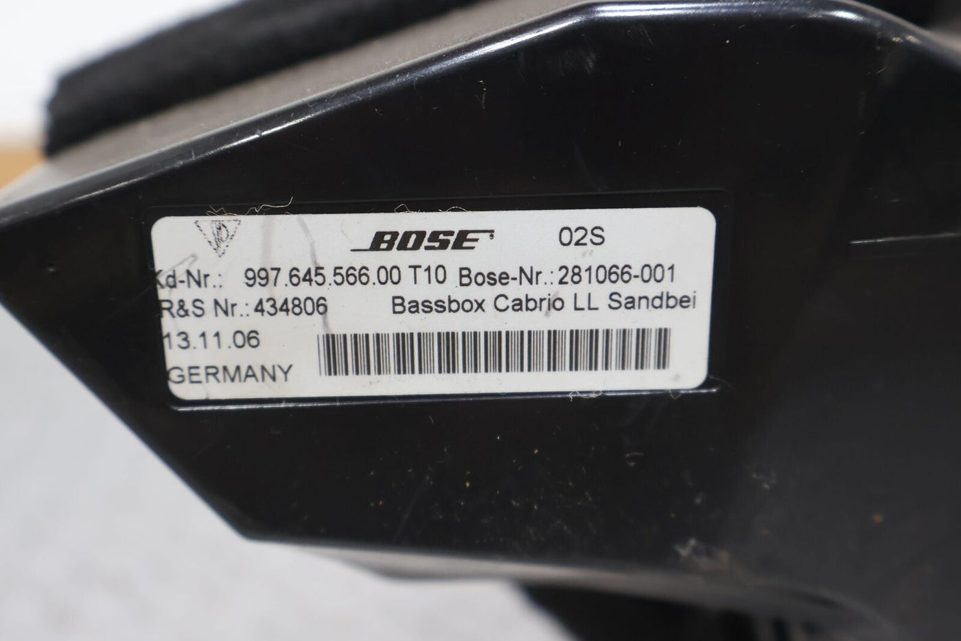05-09 Porsche 911 997 987 Convertible Bose Subwoofer W/ Enclosure (99764556600)