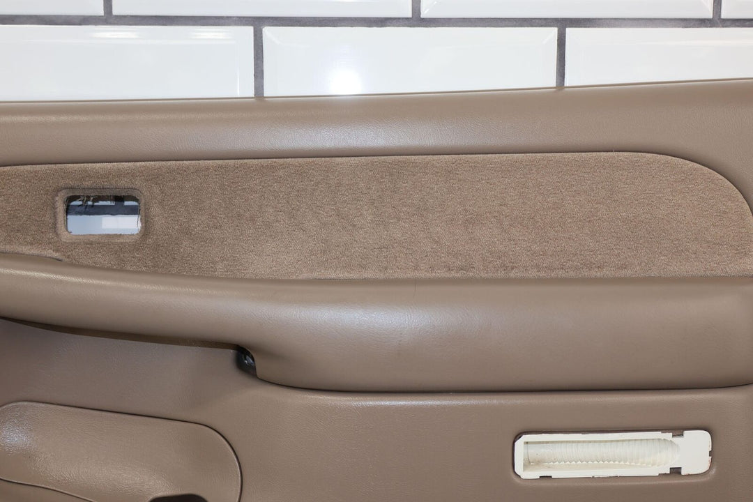 99-02 Chevy Silverado 2500 Crew Cab Rear Right Interior Door Trim Panel -Tan 522