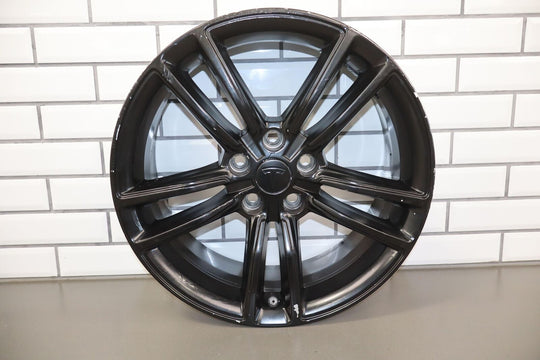 2016-2020 Tesla Model S 19x8 Split 5 Spoke OEM Wheel (Painted Black) Curb Rash