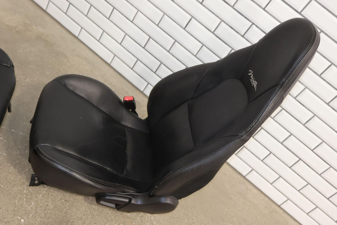 2002 Mazda Miata Pair LH&RH Leather Special Edition Seats (Black) Worn