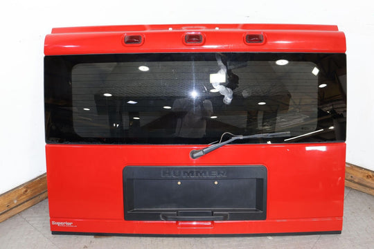 03-09 Hummer H2 Decklid Hatch W/Tail Finish Panel (Victory Red 74U) Latch Broken