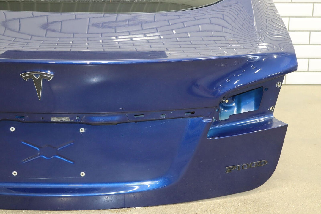 16-20 Tesla Model S Rear OEM Bare Trunk Deck Lid (Deep Blue PBSB) See Photos