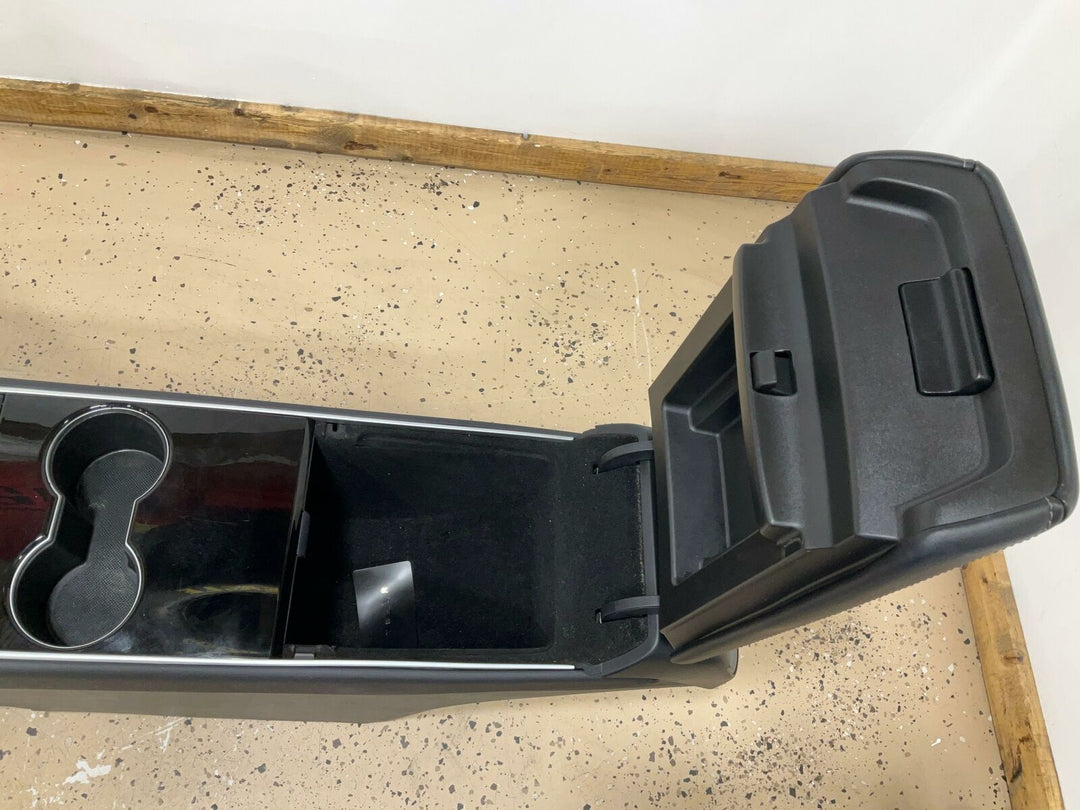 17-20 Tesla Model 3 Floor Console W/ Lid & Cubby Doors OEM (Black)