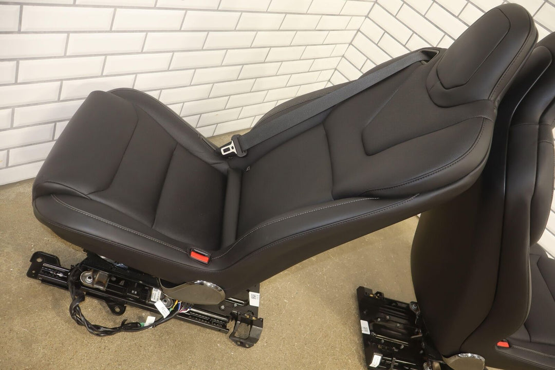 2021-2024 Tesla Model X Plaid 2nd Row Leather Seat Set (Left/Right) Black