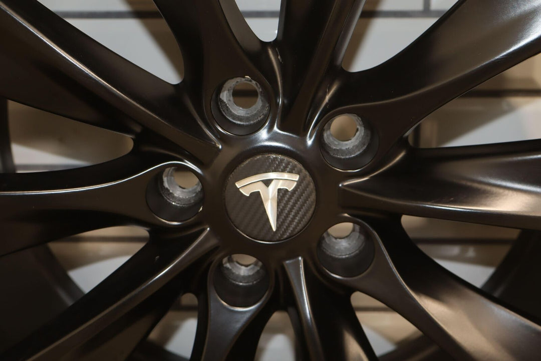 2012-2020 Tesla Model X OEM 20x9.5 Slipstream Wheel / Tire Set Powder Coated