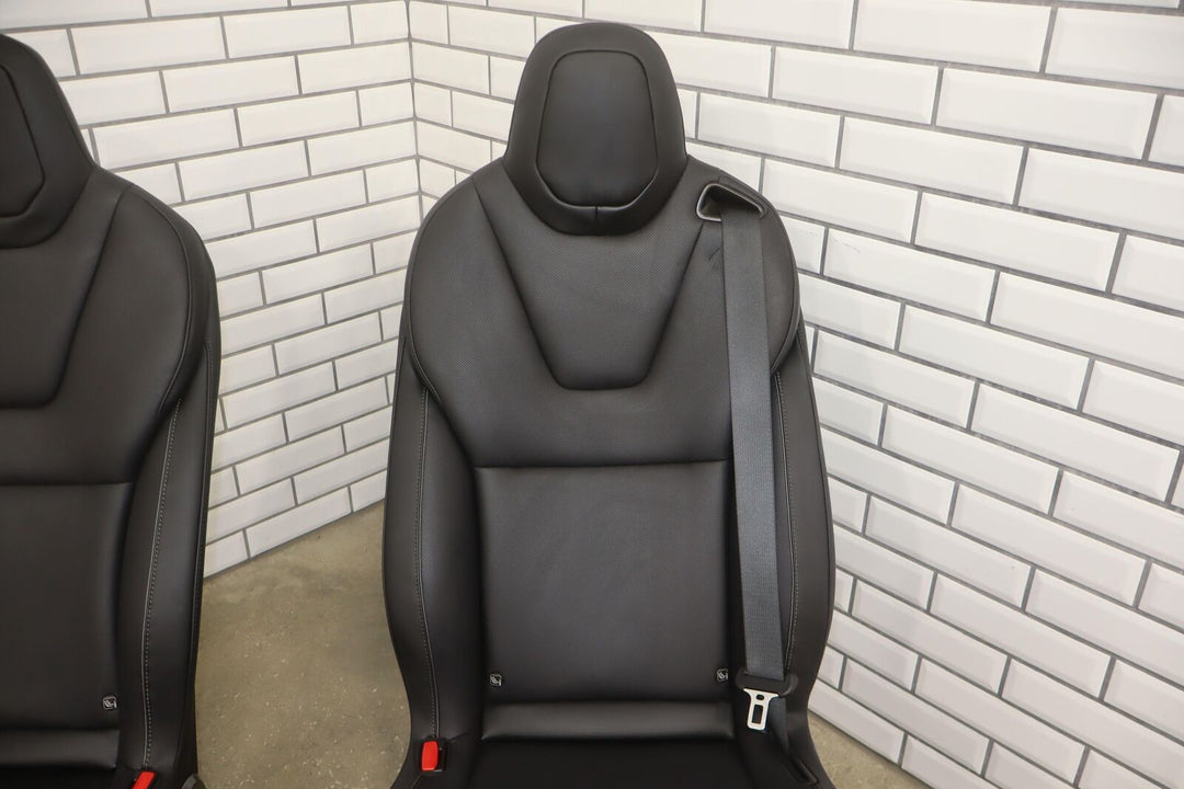 2021-2024 Tesla Model X Plaid 2nd Row Leather Seat Set (Left/Right) Black