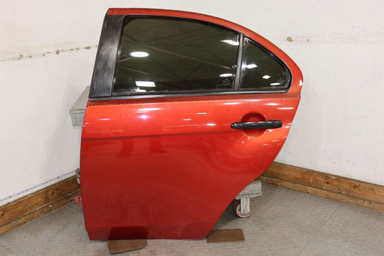 08-15 Mitsubishi Lancer EVO X Rear Left Door W/Glass (Rally Red P26) See Photos