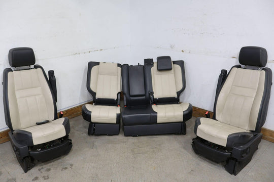 10-13 Range Rover Sport Leather OEM Seat Set (Ivory & Ocean) W/ TV Headrests