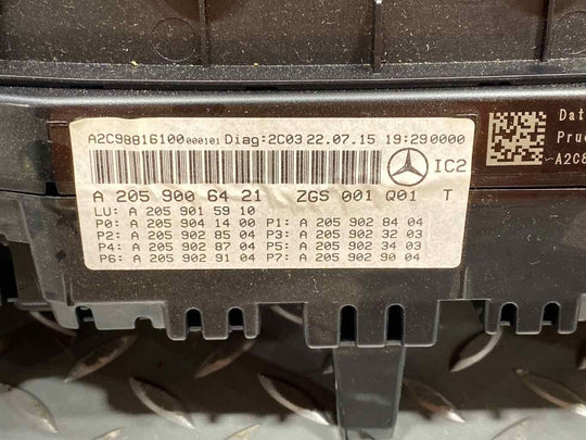 15-20 Mercedes C63s W205 200MPH Speedometer Gauge Cluster (a2059006421) Tested