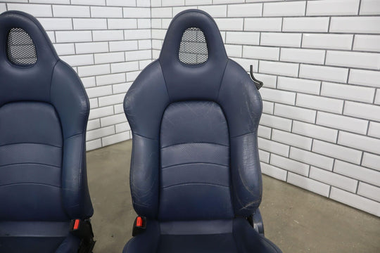 2000-2005 Honda S2000 OEM Leather Bucket Seat Set (Left/Right) Blue