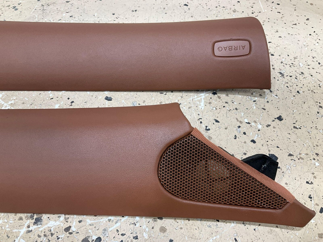 03-10 Bentley Continental GT Driver & Passenger Pair of A Pillar Trims (Brown)