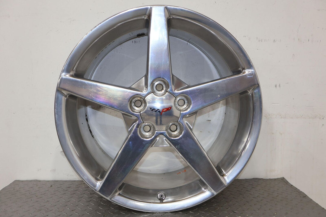 05-07 Chevy C6 Corvette Single (1) 19x10 Polished OEM Wheel (Minor Curb Rash)