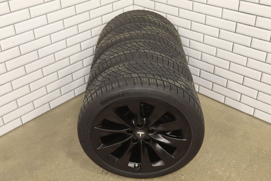 2012-2020 Tesla Model X OEM 20x9.5 Slipstream Wheel / Tire Set Powder Coated