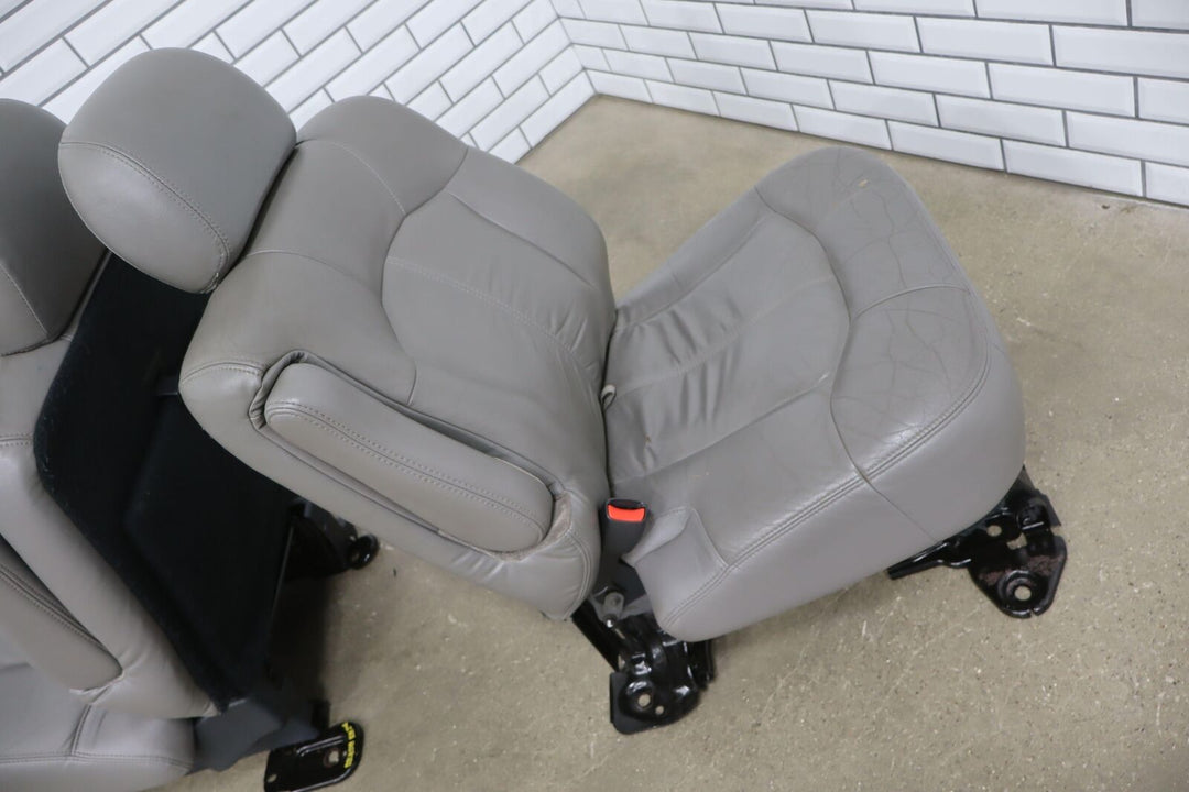 99-02 Chevy Suburban / Yukon XL Leather 2nd Row Captains Chairs (Medium Gray)