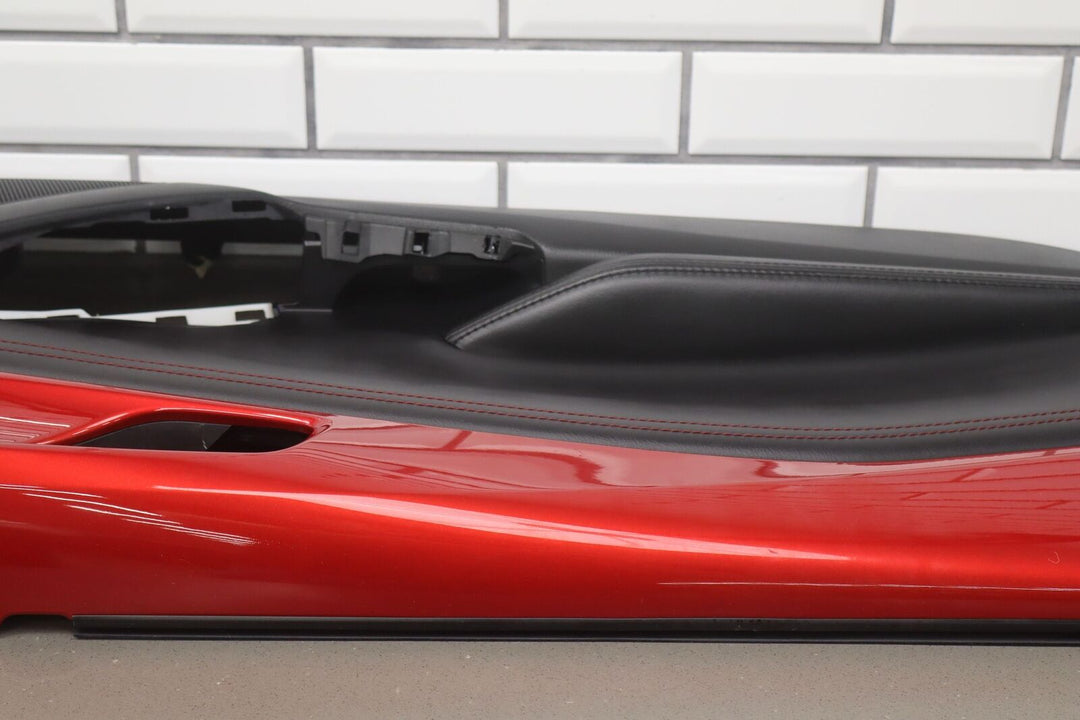 2016-2018 Mazda Miata ND Front Left Door Trim Panel (Black Leather/Red Stitch)