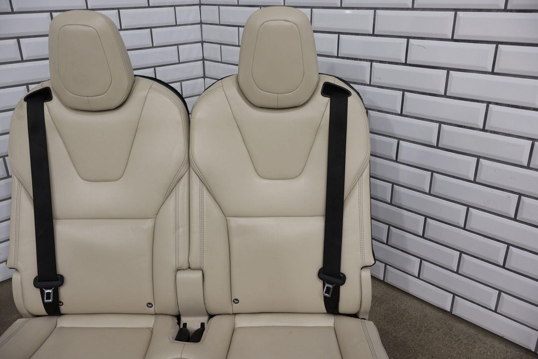 16-20 Tesla Model X Rear 3rd Row Leather Seat (Cream) Light Wear