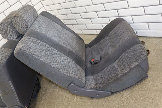 1992 Toyota Land Cruiser Pair LH&RH 2nd Row Cloth Seat (Gray FD10) Some Tears