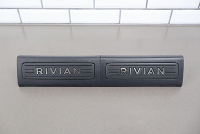 22-24 Rivian R1T Pair LH & RH Interior Rear Door Sill Entry Plates (Black)