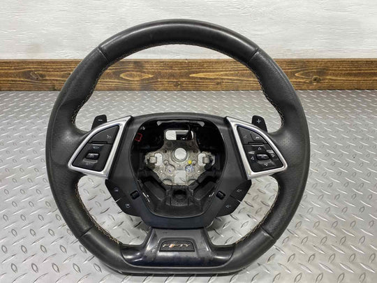 16-18 Chevy Camaro SS Leather Steering Wheel W/Switches (Jet Black H1T) Tested