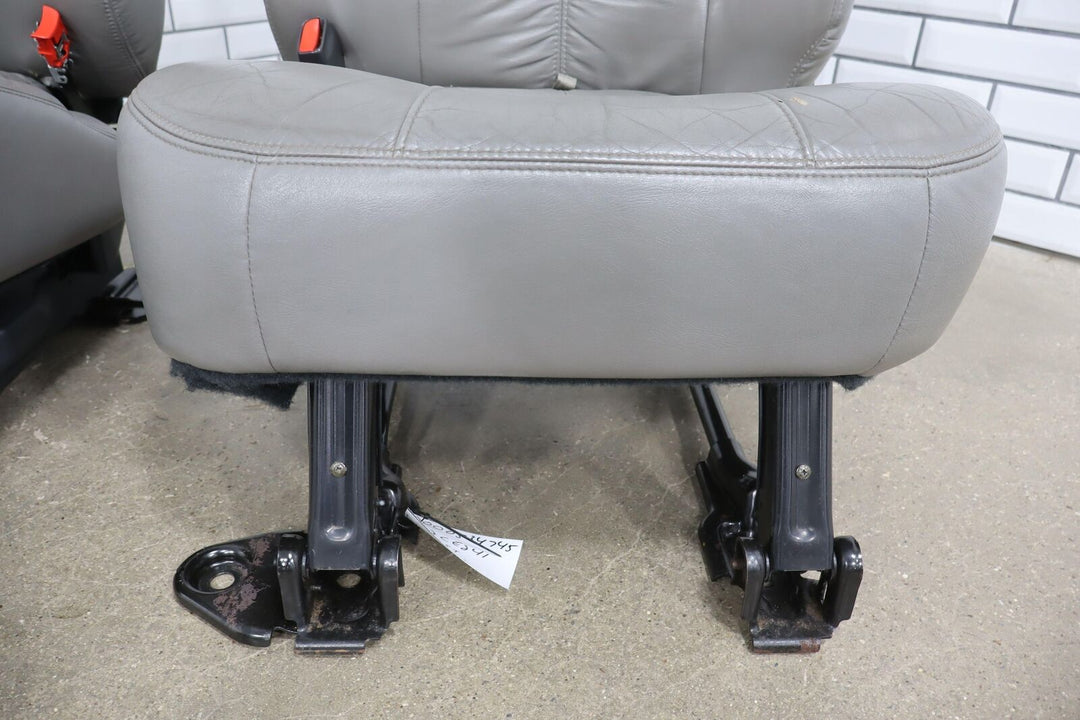 99-02 Chevy Suburban / Yukon XL Leather 2nd Row Captains Chairs (Medium Gray)