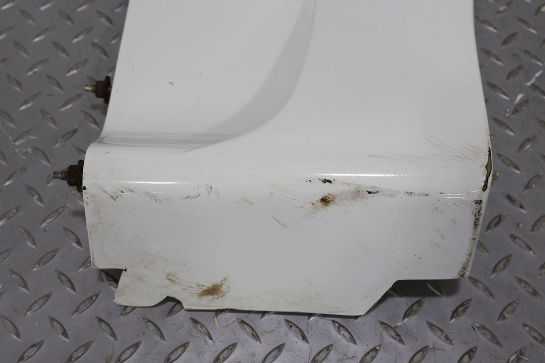 87-90 Ford Mustang GT Driver Left Fender Moulding (White Repaint) Cracked Tab