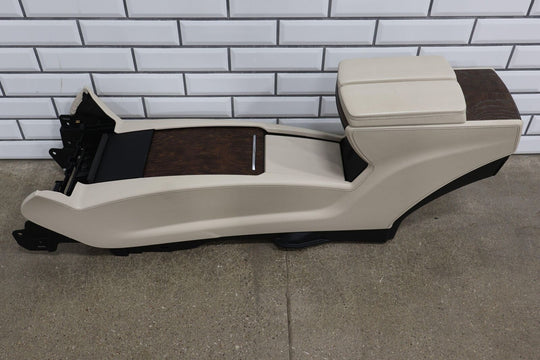 16-20 Tesla Model X OEM Center Console Base W/ Arm Rest (Cream/Woodgrain)