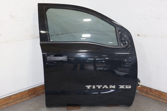 16-19 Nissan Titan XD Crew Cab Front Right RH Door W/ Glass (Magnetic Black G41)