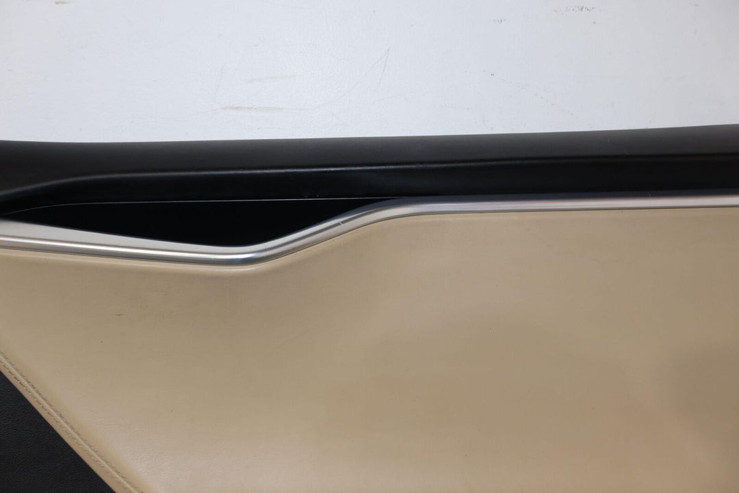 16-20 Tesla Model S Front Right Interior Door Trim Panel (Tan/Black) See Photos