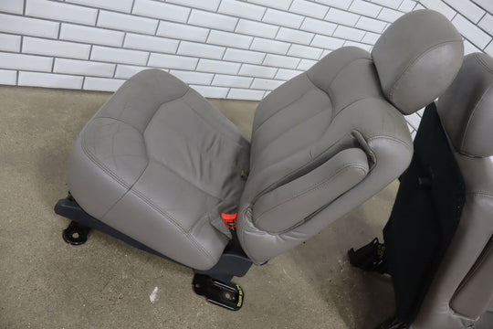 99-02 Chevy Suburban / Yukon XL Leather 2nd Row Captains Chairs (Medium Gray)