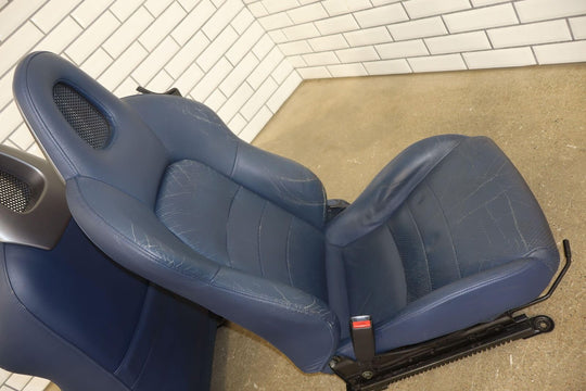 2000-2005 Honda S2000 OEM Leather Bucket Seat Set (Left/Right) Blue