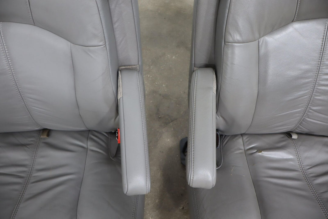 99-02 Chevy Suburban / Yukon XL Leather 2nd Row Captains Chairs (Medium Gray)