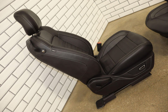 2015-2017 Ford Mustang GT Leather Heated/Ventilated Seat Set (Front/Rear) Black