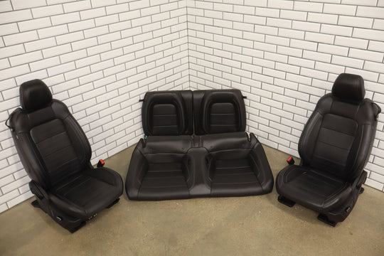 2015-2017 Ford Mustang GT Leather Heated/Ventilated Seat Set (Front/Rear) Black