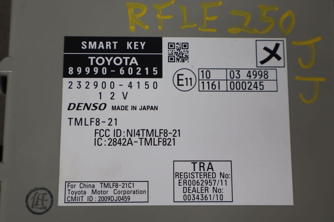 14-19 Lexus GX460 Smart Key Keyless Entry Anti-Theft Control Module 89990-60215