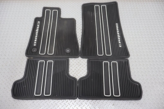 16-20 Chevy Camaro Coupe All Weather Floors Mats Set of 4 (Black/White Accents)