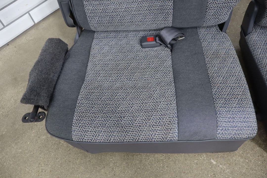 1992 Toyota Land Cruiser Pair LH&RH 3rd Row Cloth Seat (Gray FD10) LH Side Tears