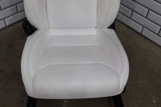 16-20 Tesla Model X Pair LH&RH Front Leather Heated Seats (White UWT) Tested