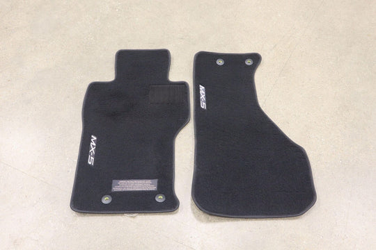 2016-2023 Mazda Miata MX-5 Embossed Cloth Floor Mats (Black) Mild Wear