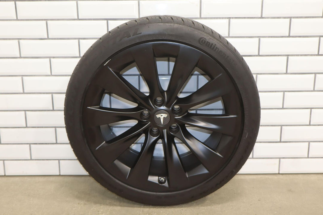 2012-2020 Tesla Model X OEM 20x9.5 Slipstream Wheel / Tire Set Powder Coated