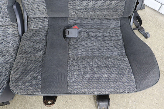 1992 Toyota Land Cruiser Pair LH&RH 2nd Row Cloth Seat (Gray FD10) Some Tears