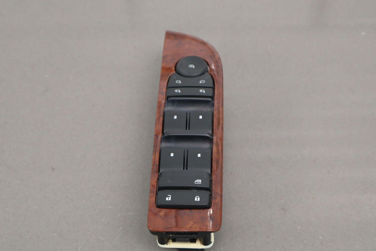 07-13 GMC Sierra Crew Cab Driver Left Master Window Switch Woodgrain Bezel