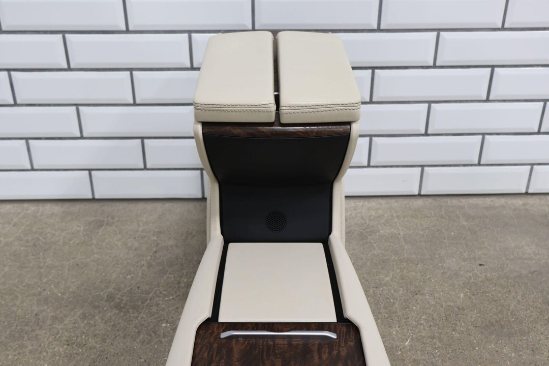 16-20 Tesla Model X OEM Center Console Base W/ Arm Rest (Cream/Woodgrain)