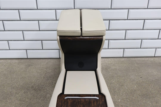 16-20 Tesla Model X OEM Center Console Base W/ Arm Rest (Cream/Woodgrain)