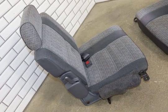 1992 Toyota Land Cruiser Pair LH&RH 3rd Row Cloth Seat (Gray FD10) LH Side Tears