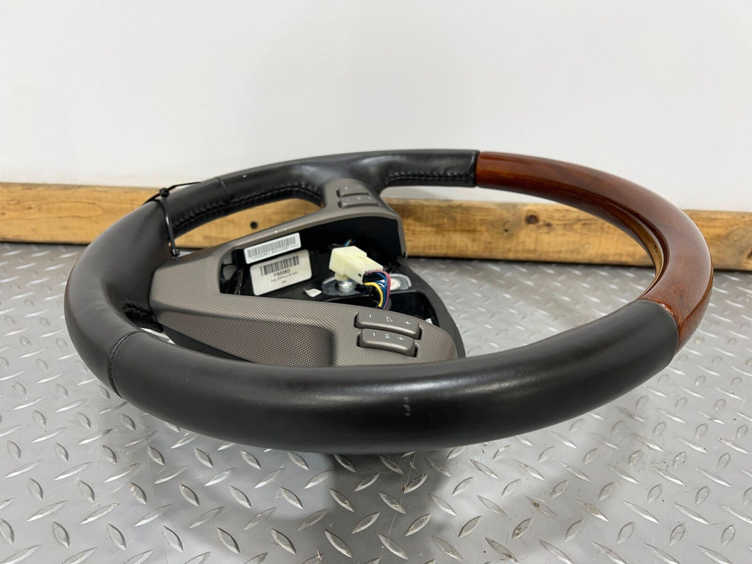 05-07 Cadillac XLR Black Leather Steering Wheel W/Wood Trim(Black 19i&Dark Wood)