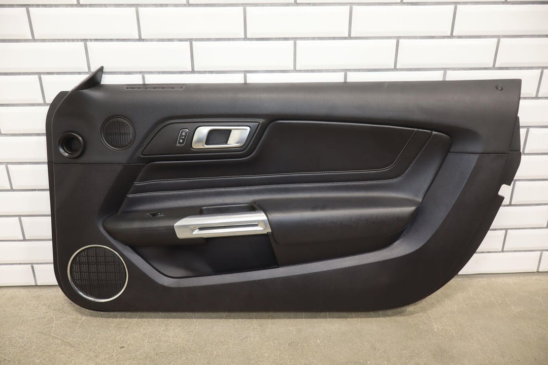 2015-2020 Ford Mustang Black Leather Interior Door Panel Pair/Set (Left / Right)