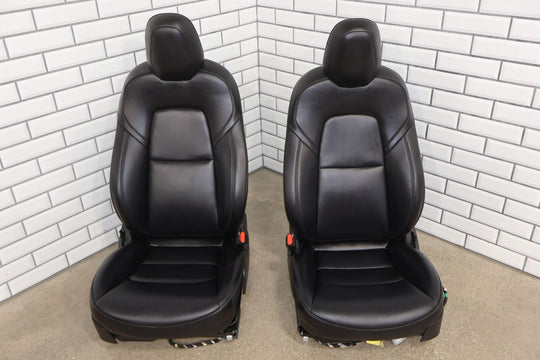 17-22 Tesla Model 3 OEM Power Leatherette Seat Set Front/Rear (Black) Tested