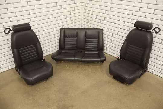 99-04 Ford Mustang Cobra Convertible Leather Seat Set (Front/Rear) Dark Charcoal